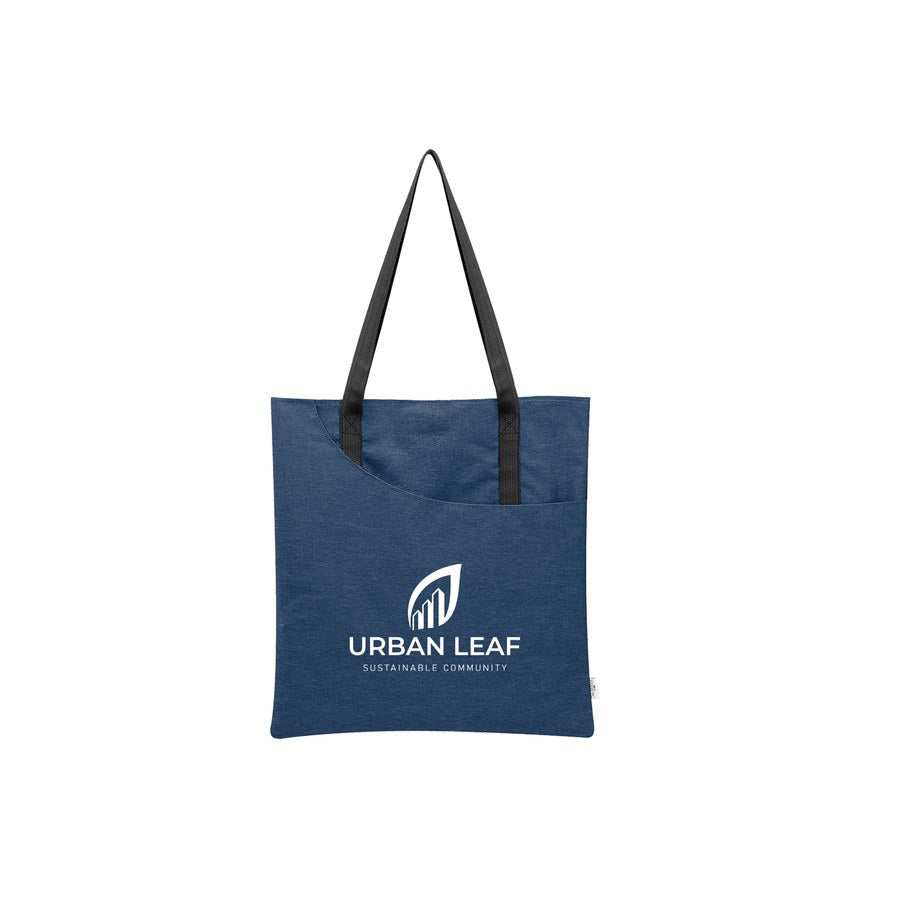 Swoop Heathered rPET Tote Bag #30147 (30147_HEANAV_Silkscreen.jpg)