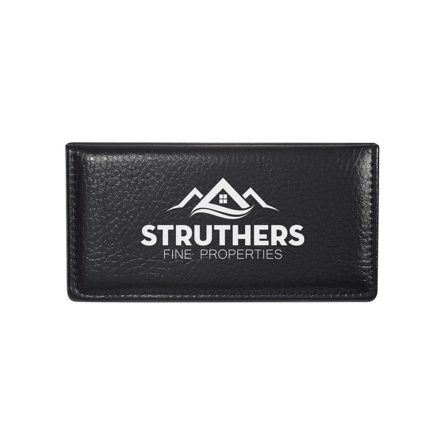Leather Look Case Of Sticky Notes With Calendar #1365 (1365_BLK_Silkscreen.jpg)