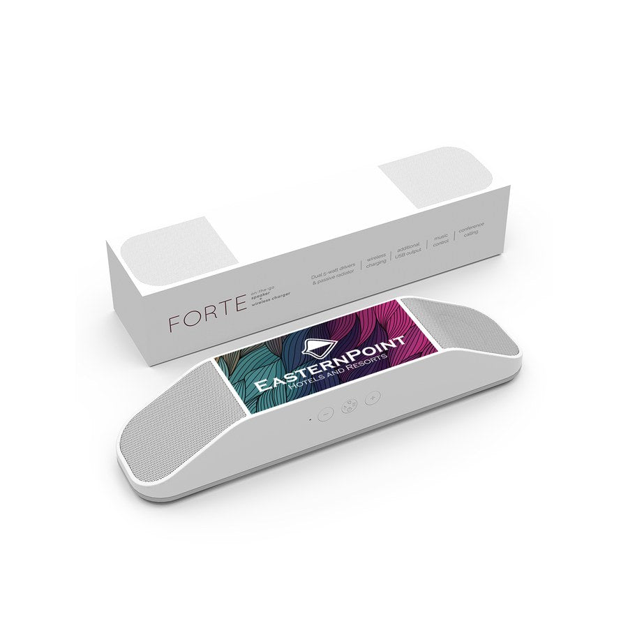 Powerstick Forte Speaker & Wireless Charger #9822 (9822_WHT_4CP.jpg)