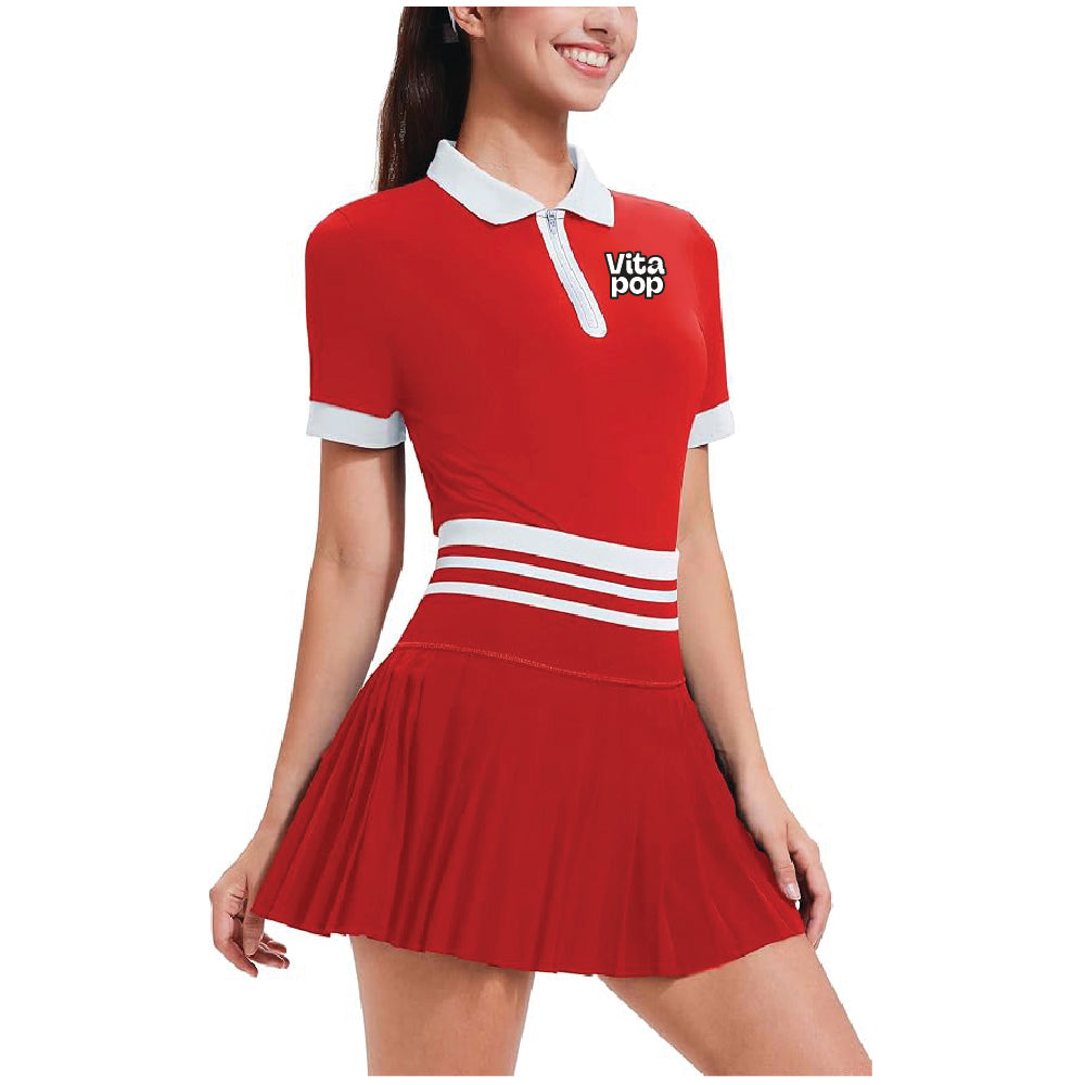 VitaPop Quarter-Zip Tennis Skirt Set