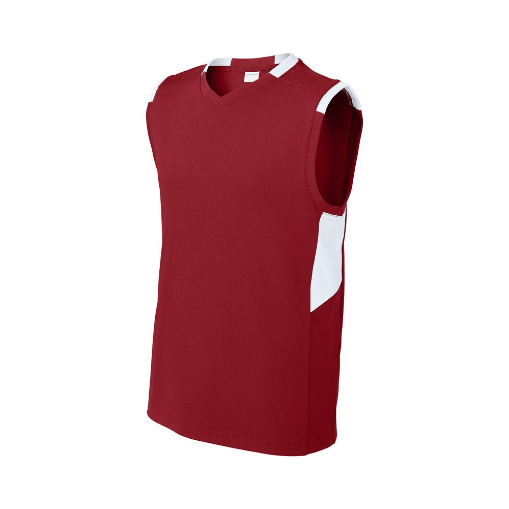 Deep Red/White