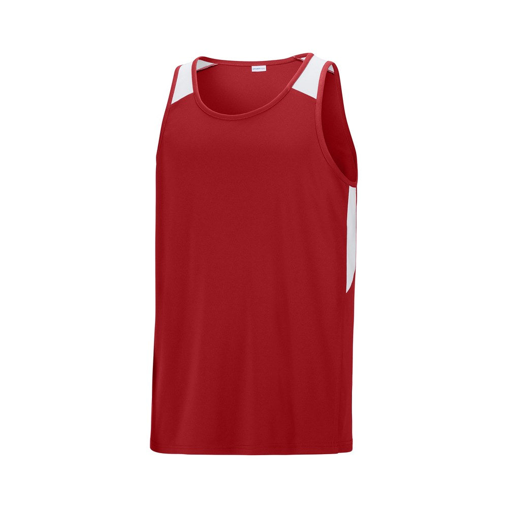 Deep Red/White