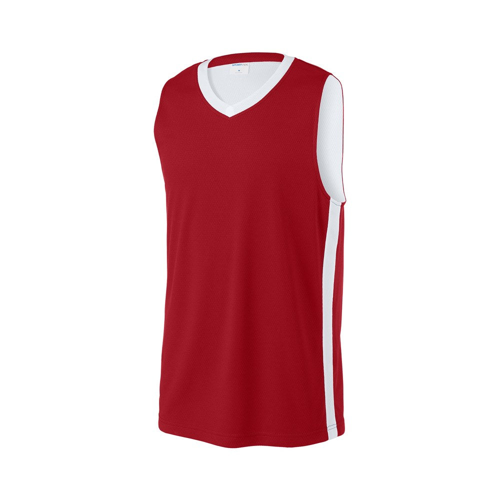 Deep Red/White