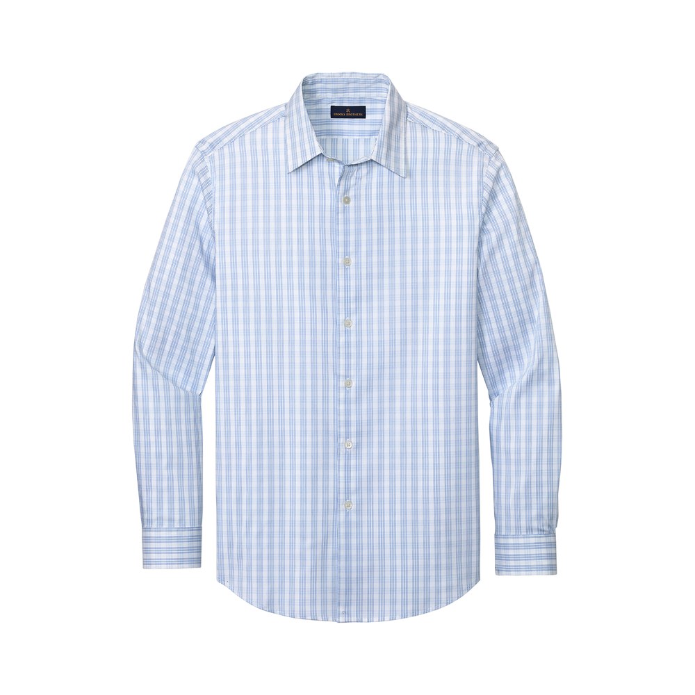 White/Newport Blue Grid Check